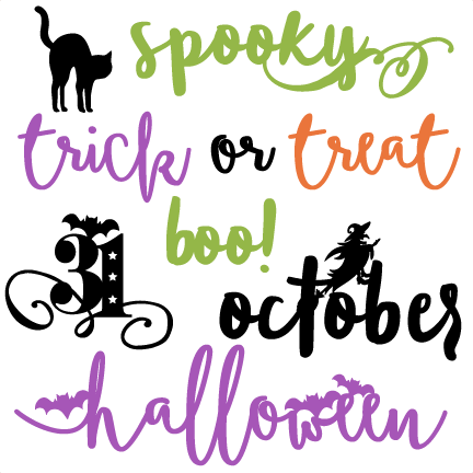 Halloween Words Set Svg Scrapbook Cut File Cute Clipart - Free Clipart Halloween Words (432x432)