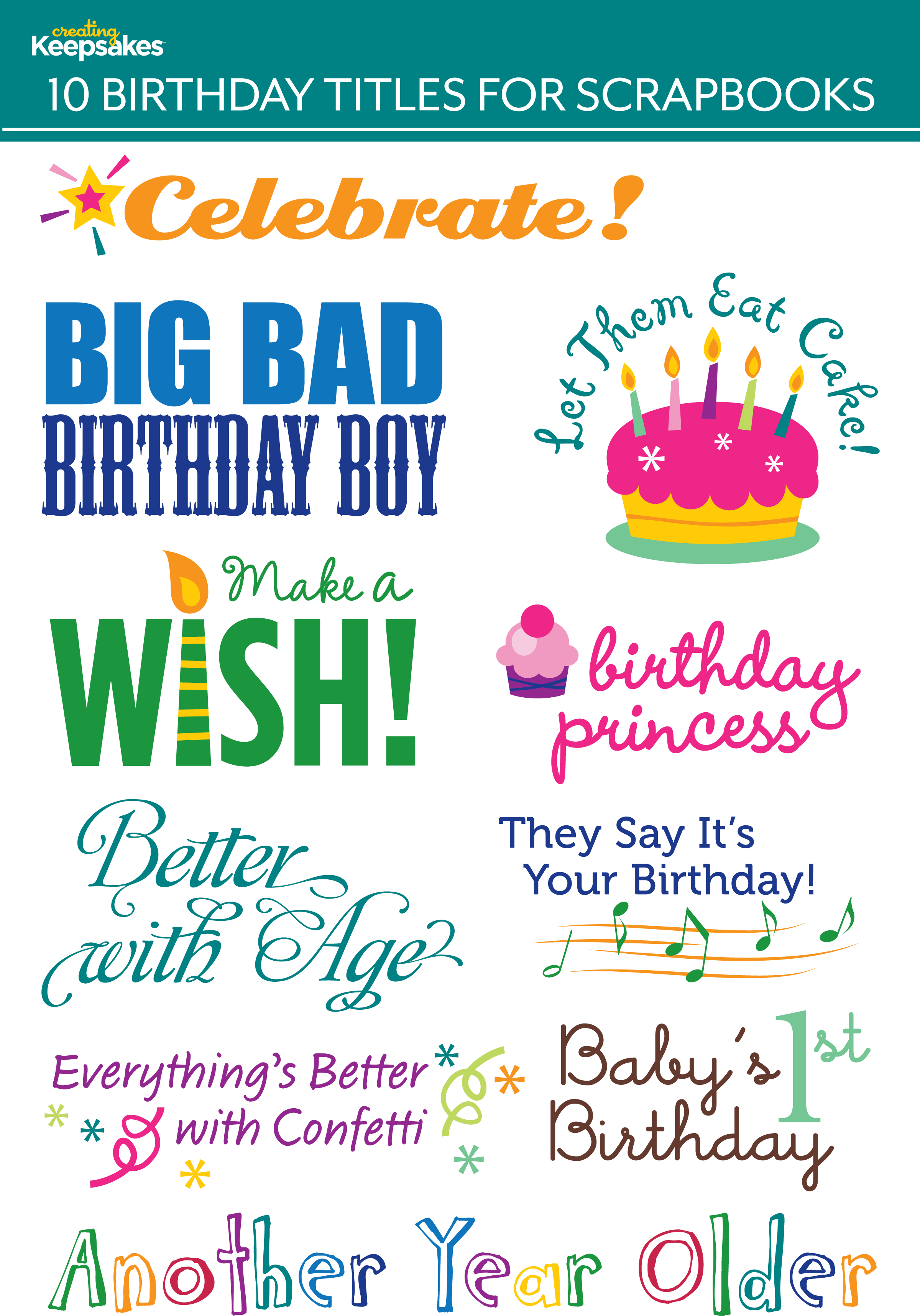 Birthday Titles For Scrapbooks Mayjune 2011 - Birthday Cake Clip Art (2400x3433)