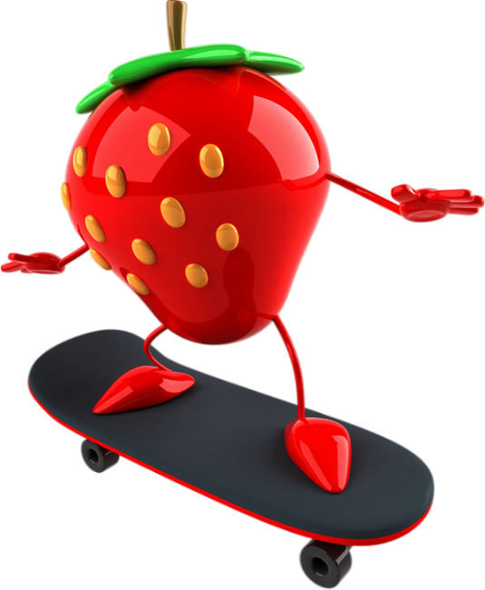 Fraise Png, Humour - Funny Fruit (535x650)
