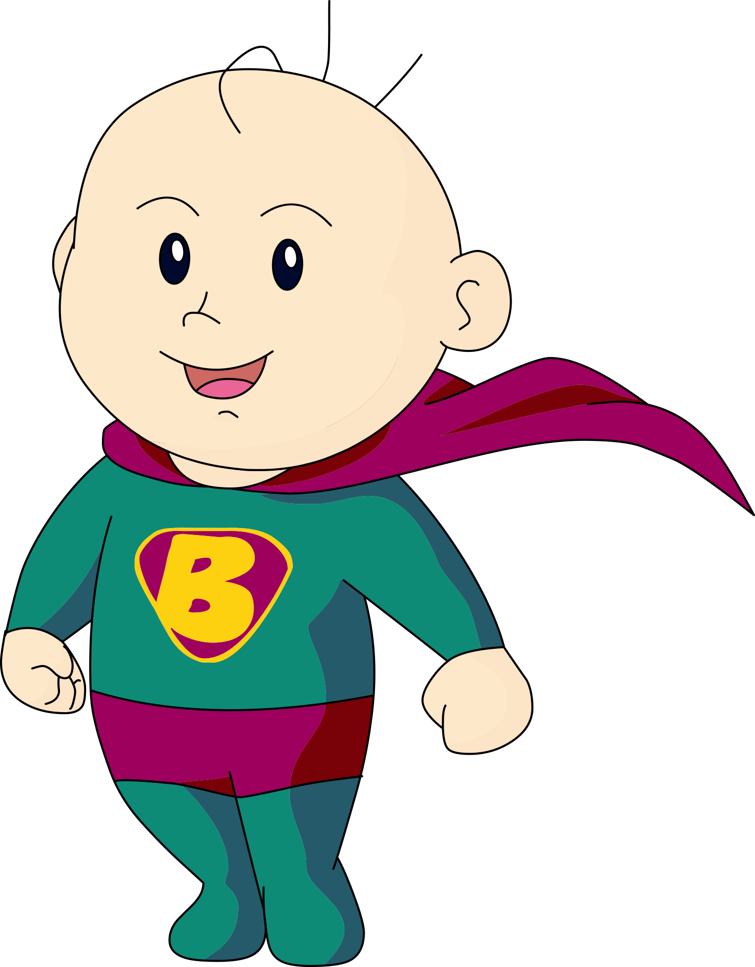 Superman Infant Cartoon Illustration - Baby Superman Cartoon (1526x1954)