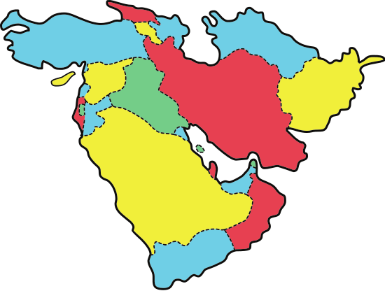 Middle East Arabia Map - Map (550x416)