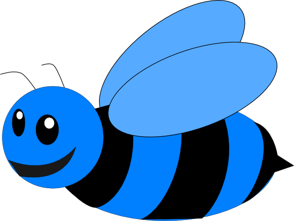 Blue Bumble Bee Clipart (600x451)