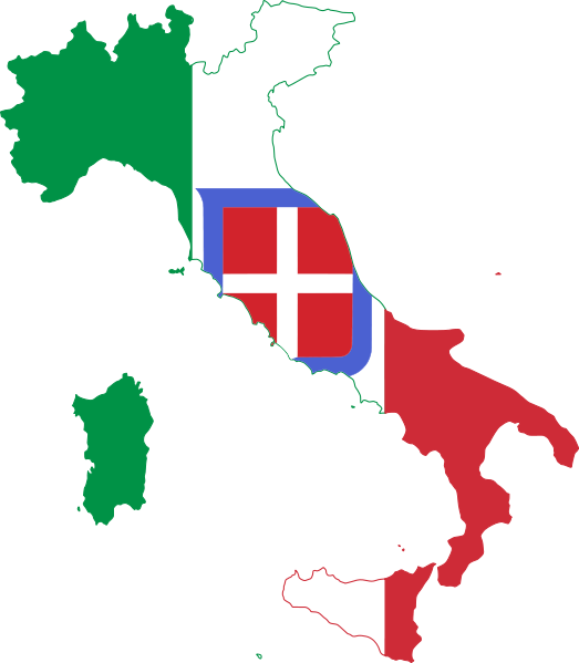 The Kingdom Of Italy Prior To World War I - Flag Of Italy 1870 (523x599)