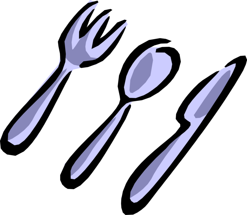 Vector Illustration Of Kitchen Kitchenware Knife, Fork - Clip Art (803x700)