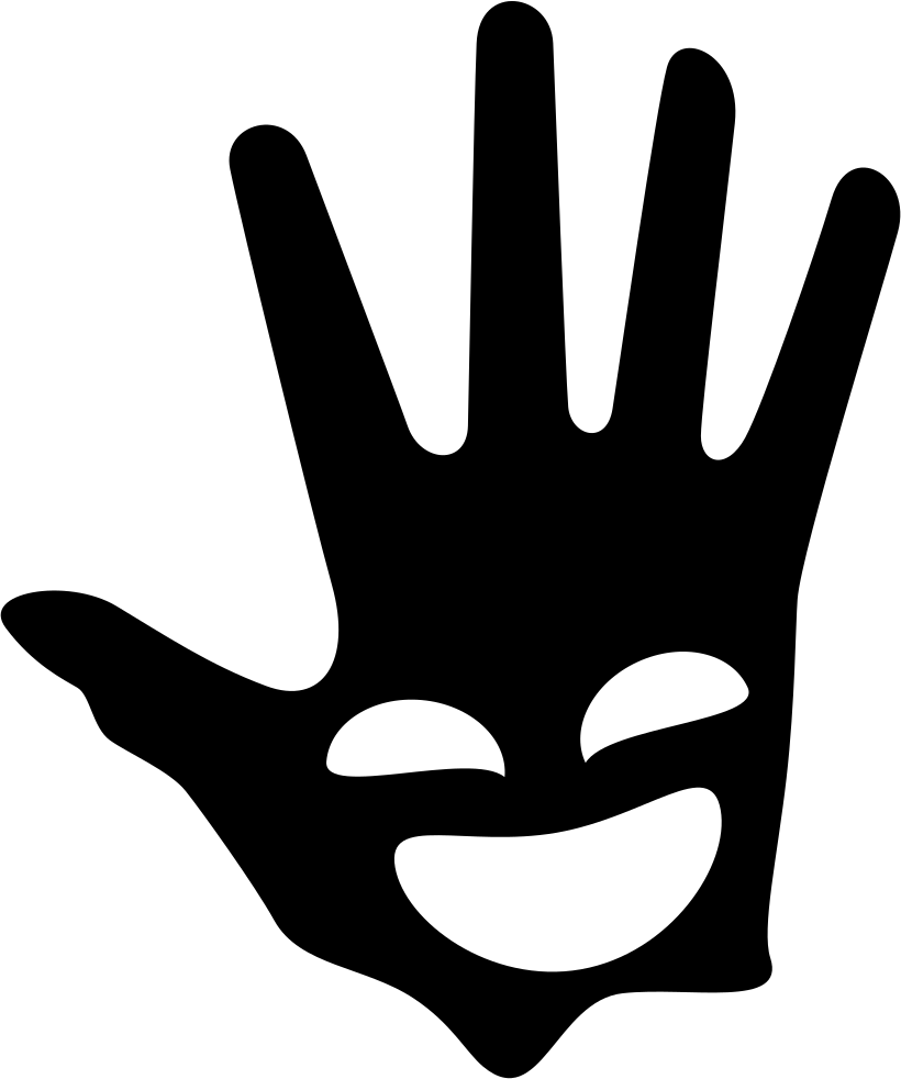 Smiling Face On A Hand Palm Comments - Smile (820x982)