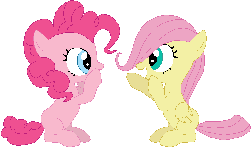 My Little Pony Fluttershy And Pinkie Pie - Mlp Fluttershy And Pinkie Pie (510x300)