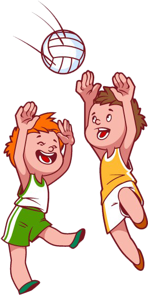 Beach Volleyball Child Clip Art - Cartoon Kids Playing (600x600)