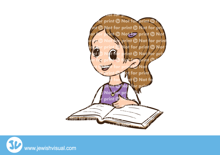 Girl Learning Torah - ילדה עם ספר תורה (842x595)