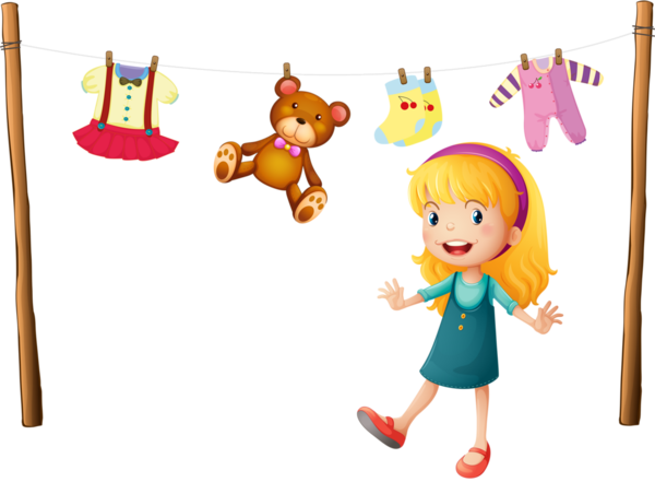 Personnages, Illustration, Individu, Personne, Gens - Little Blonde Girl Cartoon (600x441)