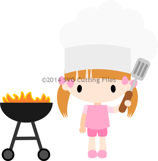 Bbq Girl $2 - Cartoon (550x559)