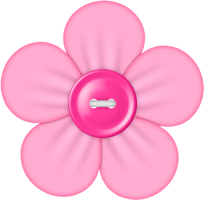 Craft - Button Flower Clipart (779x800)