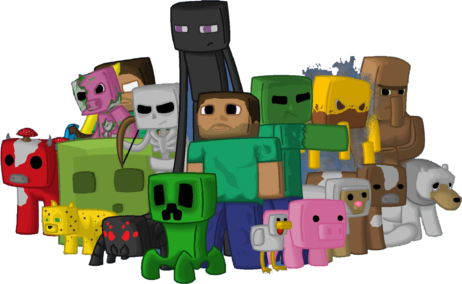 Todos Os Personagens Do Minecraft (1619x996)