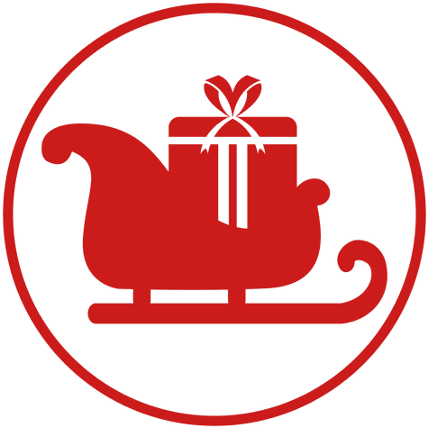 Red Sleigh Circle Icon Transparent Png - Vector Graphics (512x512)