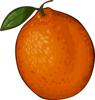 Clip Art Fruit - Orange Clipart (400x420)