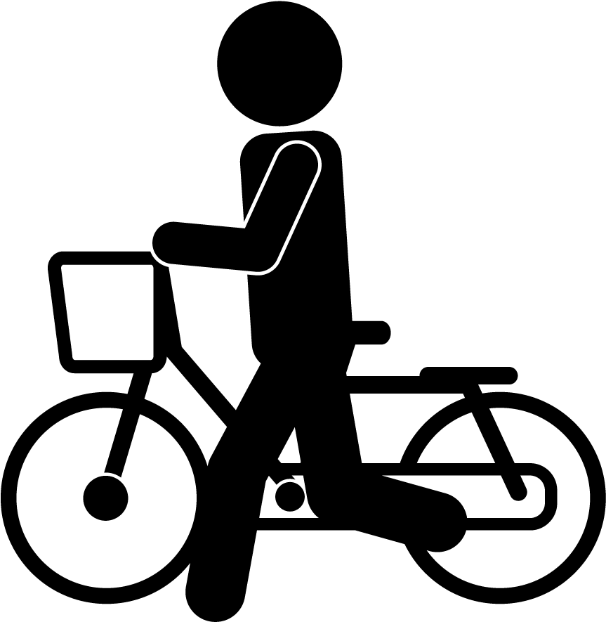 School And Study - 自転車 降り て イラスト (1000x1000)