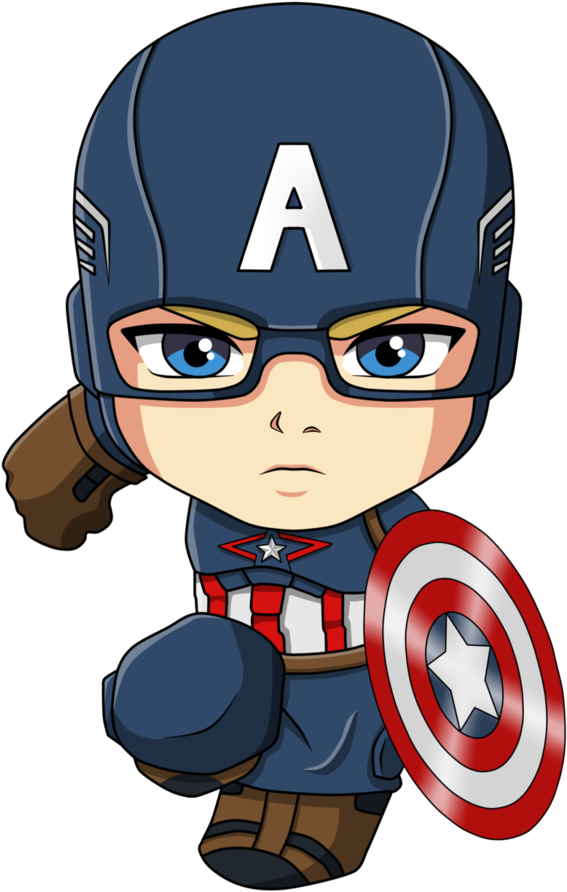 Captain America Iron Man Spider-man Cartoon Chibi - Capitan America Chibi Png (746x1071)