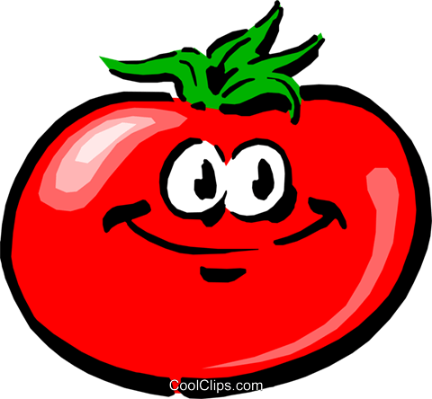 Cartoon Tomato Royalty Free Vector Clip Art Illustration - Happy Birthday Tomato Theme (480x444)