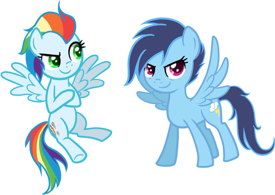 My Little Pony Rainbow Dash And Soarin Kids - Mlp Rainbow Dash's Kids (1024x694)