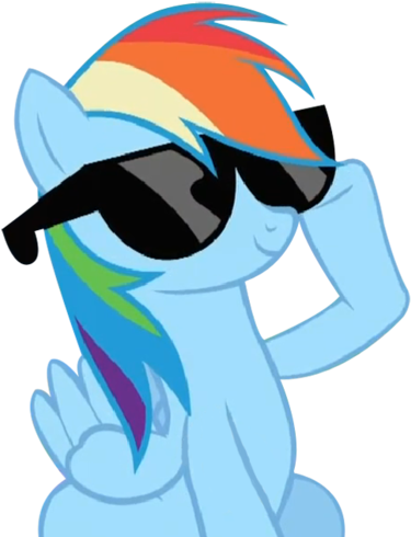 Rainbow Dash Wallpaper Called Rainbow With Her Glasses - Rainbow Dash Sunglasses (500x500)