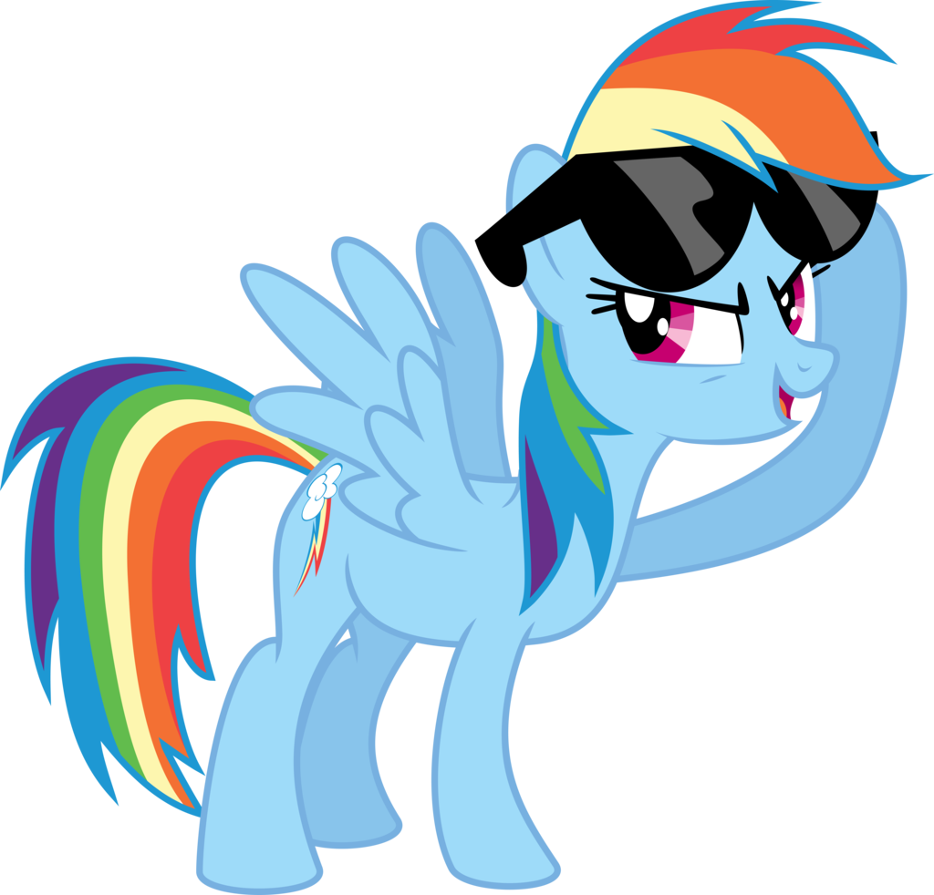 Rainbow Dash Fluttershy Pony Mammal Vertebrate Horse - Rainbow Dash Sunglasses Gif (1024x982)