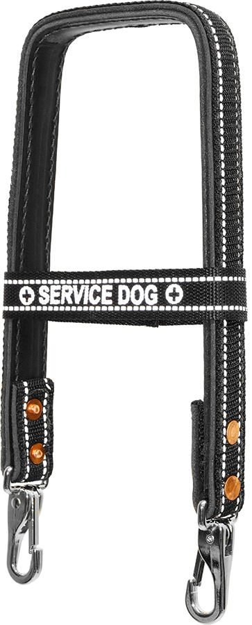 Leather Reflective Snap-on Bridge Handle - Service Dog Vest Handle (363x900)