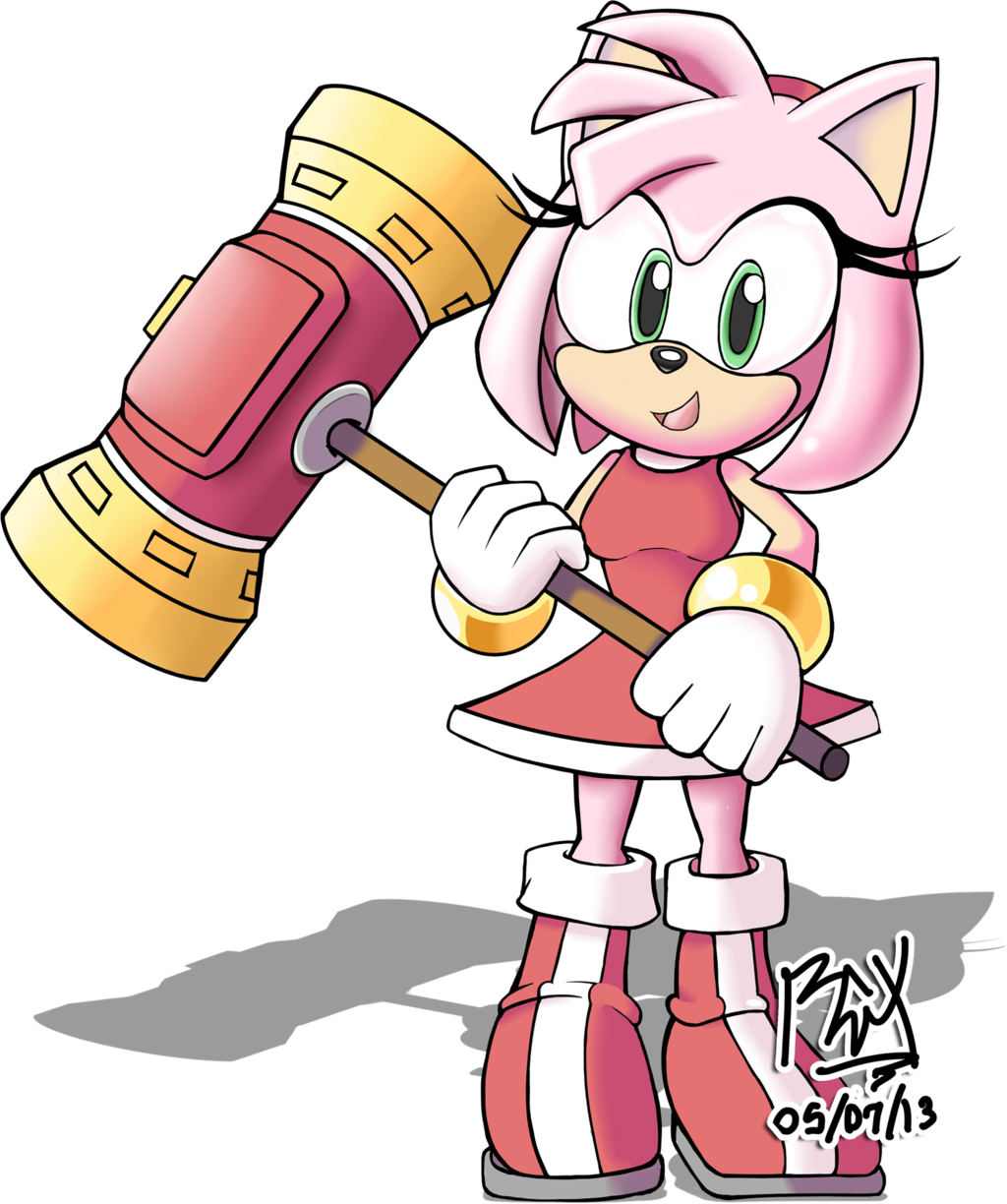 Amy Rose And Piko Piko Hammer By Rgxsupersonic - Amy Rose Hammer (1024x1224)