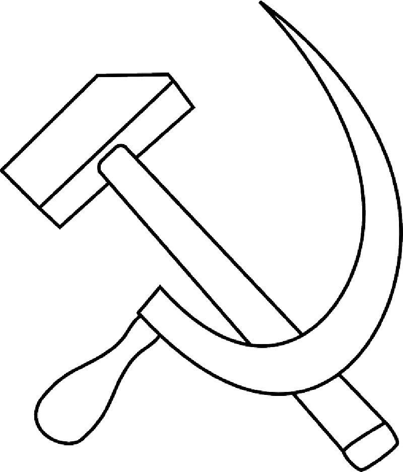 Outline, White, Tools, Hammer, Hardware, - White Hammer And Sickle (800x937)