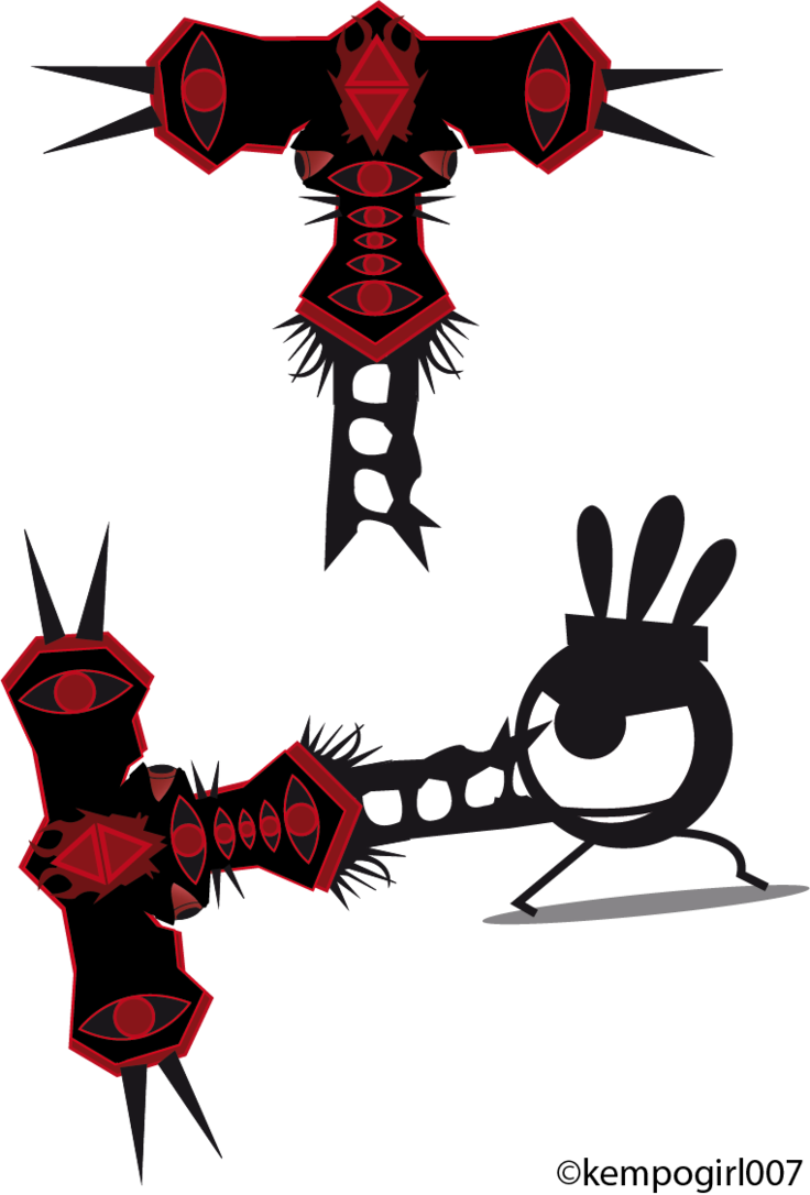 Arch Pandara Cursed Hammer By Kempogirl007 - Patapon 3 Weapon Png (736x1086)