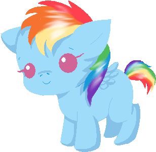 Xrainbowsugar 184 15 Baby Rainbow Dash By Blood-charm - Cartoon (360x349)