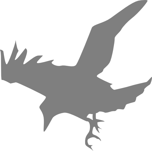 Raven Clip Art At Clker - Diving Raven Silhouette (600x597)