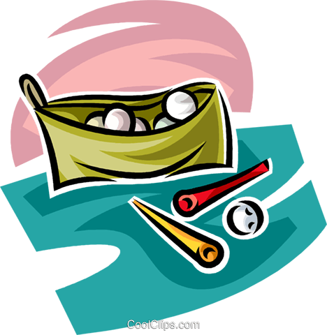 Bag Of Golf Balls And Tees Royalty Free Vector Clip - Golf (468x480)