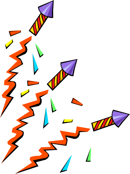 Vector Illustration Of Firecracker Fireworks Blast - Crackers (522x700)