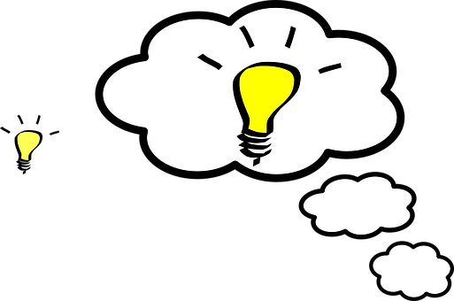 Idea Cloud Think Concept Symbol Design Bus - Light Bulb Clip Art (513x340)