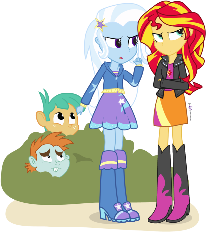 Those Two Are Mine By Dm29 - Sunset Shimmer And Trixie Eqg (857x932)
