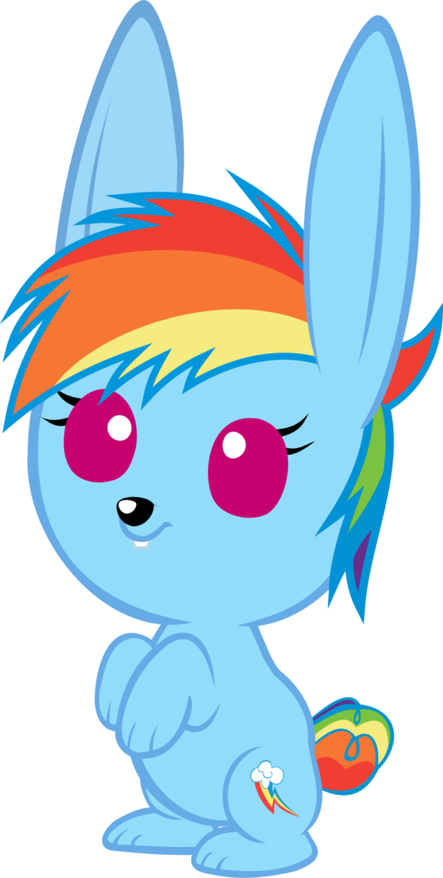 Bunny Dashie Transformation - Rainbow Dash (635x1258)
