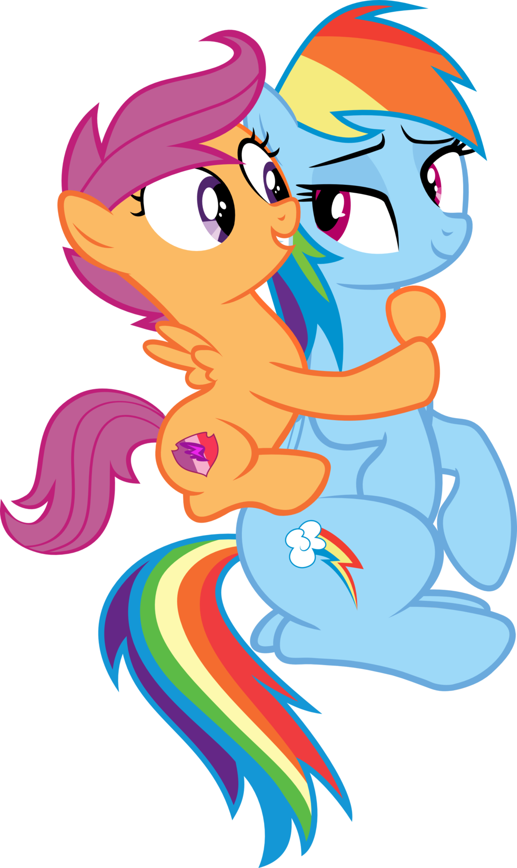 Dashie And Scoots By Megarainbowdash2000 Dashie And - Cartoon (1024x1719)