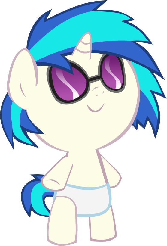 Cute Djpon3 Foal2 Sunglasses Version By Megarainbowdash2000 - Cartoon (556x817)