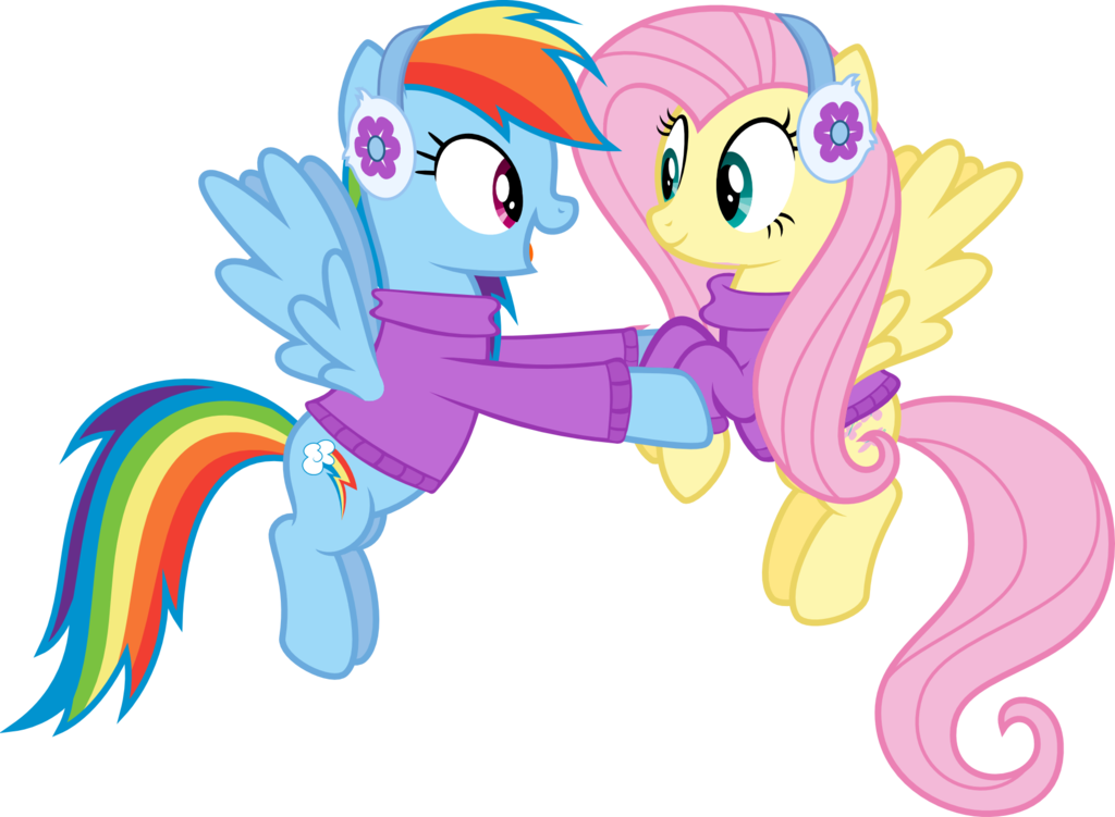 Dashie And Fluttershy Winter Buddies By Megarainbowdash2000 - My Little Pony (1024x751)