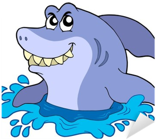Cartoon Shark In Water (400x400)