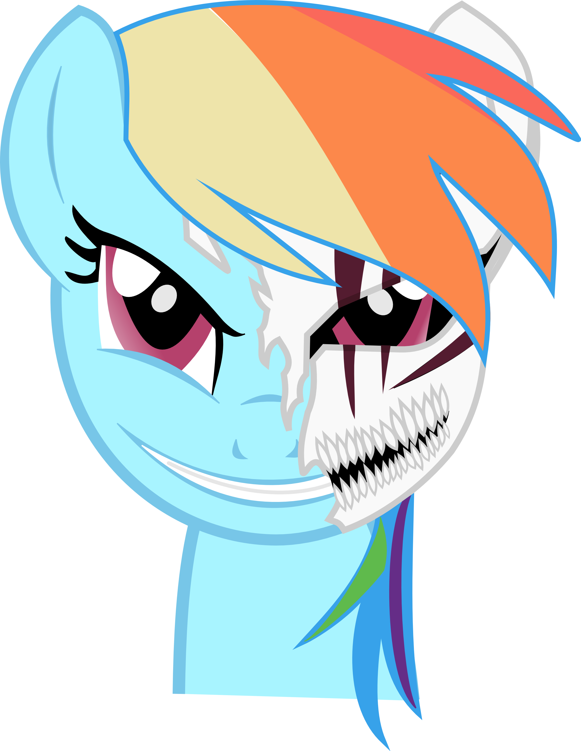 Ichigo Kurosaki Rainbow Dash Uryū Ishida Face Blue - My Little Pony Bleach Crossover (2319x3000)