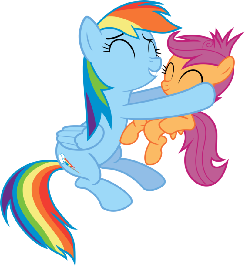 Dashie Loves Scoots By Megarainbowdash2000 - Rainbow Dash (911x876)