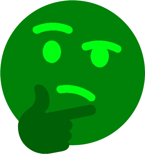 2 - Green Thinking Emoji Transparent (512x512)