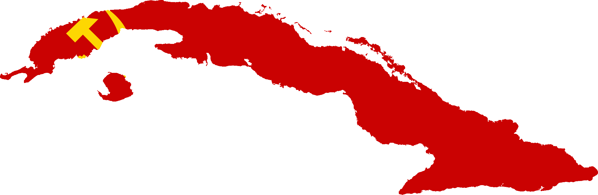 Soviet Union Symbol Black And White Download - Shape Of Cuba (2000x653)