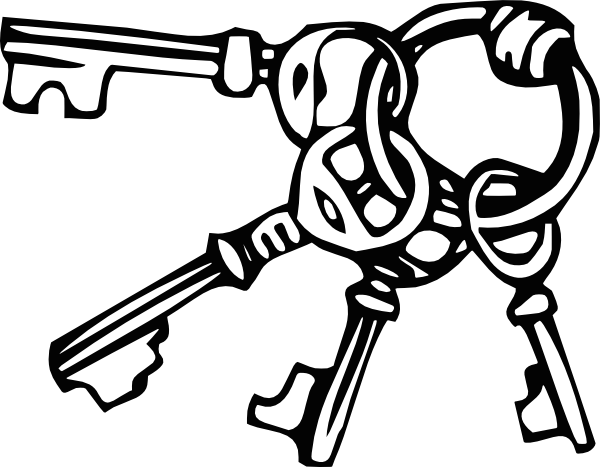 Clip Art Key Chain Clipart - Key Ring Clip Art (600x467)