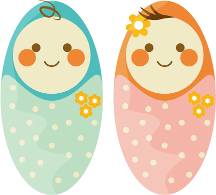 Twin Infant Toddler - Illustration (595x595)