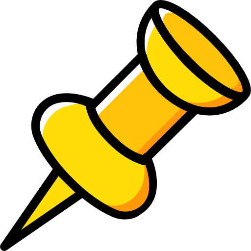 Push Pin Free Icon - Yellow Push Pin Png (512x512)