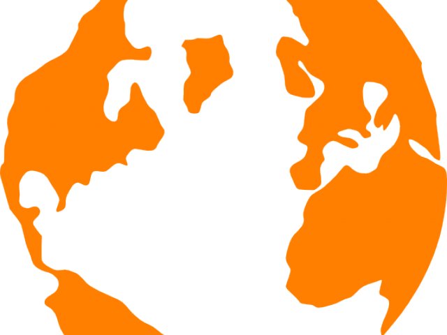 Globe Clipart Orange - Earth Clipart Black And White (640x480)