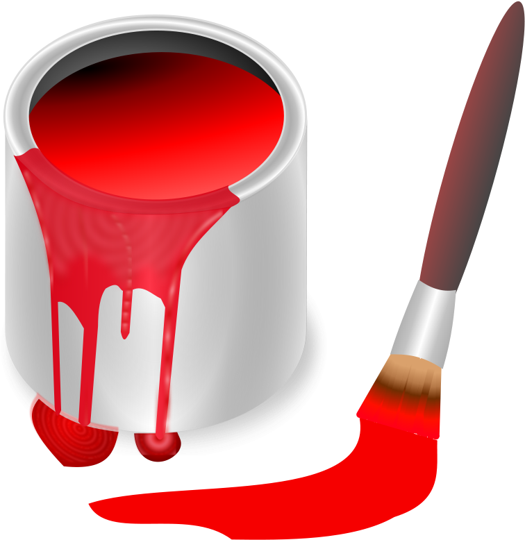 Free Clipart - Download - Pintura De Color Rojo (800x800)