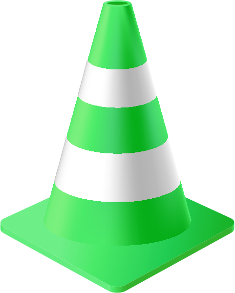 Traffic Cone Light Green - Traffic Cone Green & White (481x600)