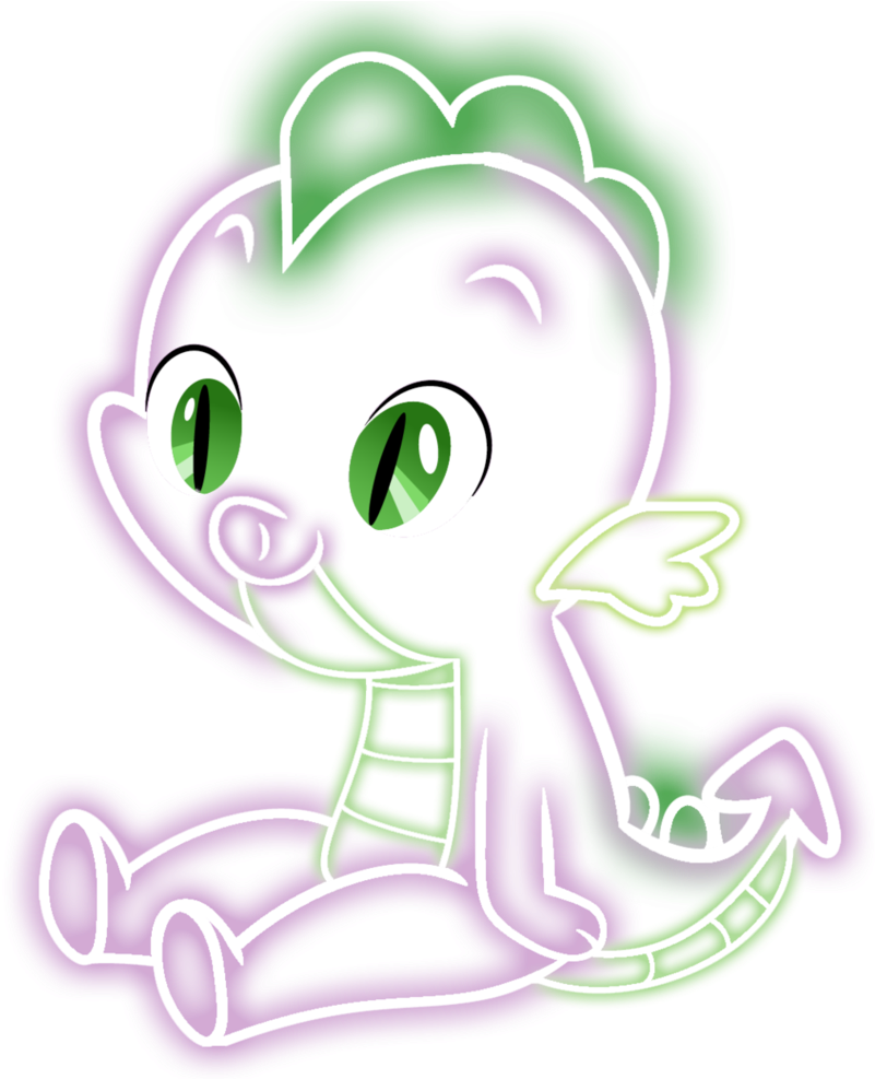 Spike Baby Dragon-vector Neon By Xelborrex - Neon Baby Png (810x986)